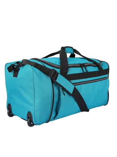 28" Rolling Collapsible Travel Duffel Bag Padded Carry Handles Shoulder Strap - Picture 8 of 15