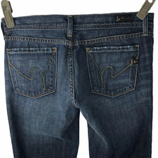 Citizens of Humanity Womens Jeans 29 Ingrid Low Waist Flair Dark Wash Distressed