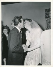 ALEXIS SMITH CRAIG STEVENS Original CANDID Wedding Day Vintage Warner Bros Photo