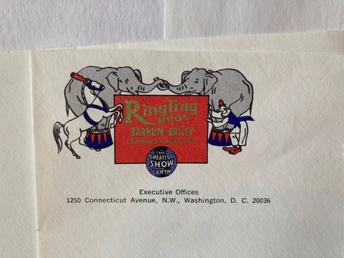 Ringling Bros & Barnum & Bailey International Letterhead, Envelopes & More! - Picture 4 of 6