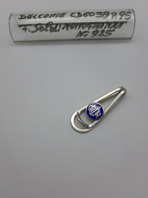 Geldstopper mit Monogramm - Silber - Blau - Cod.CD6039 - Del Conte