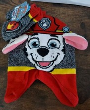 PAW PATROL MARSHALL TODDLER TRAPPER HAT Beanie MITTENS Gloves Winter SET NWT