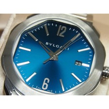 AUTH BVLGARI WATCH OCTO ROMA 41MM BLUE 102856 AUTOMATIC F/S 2