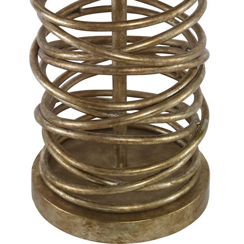 Stacked Metal Rings Cylinder Table Lamp 30 in Silver Champagne Entwined Circles - Picture 7 of 8