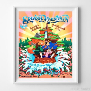 Vintage Disneyland World Poster Splash Mountain Disney Wall Art Decor Unframed Ebay