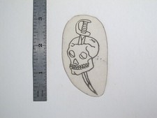 vtg 1960s Tattoo Flash acetate stencil Sword Through Skull signed SK3
