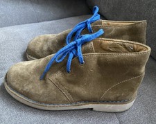 Clark's Originals Boys 1.5W Leather Suede Chukka Boots Contrast Stitch Lace