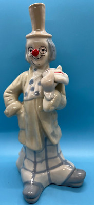 Vintage Cascade Type Clown with Tall Hat & Mask In Hand & 2 Add'l Heads in Back