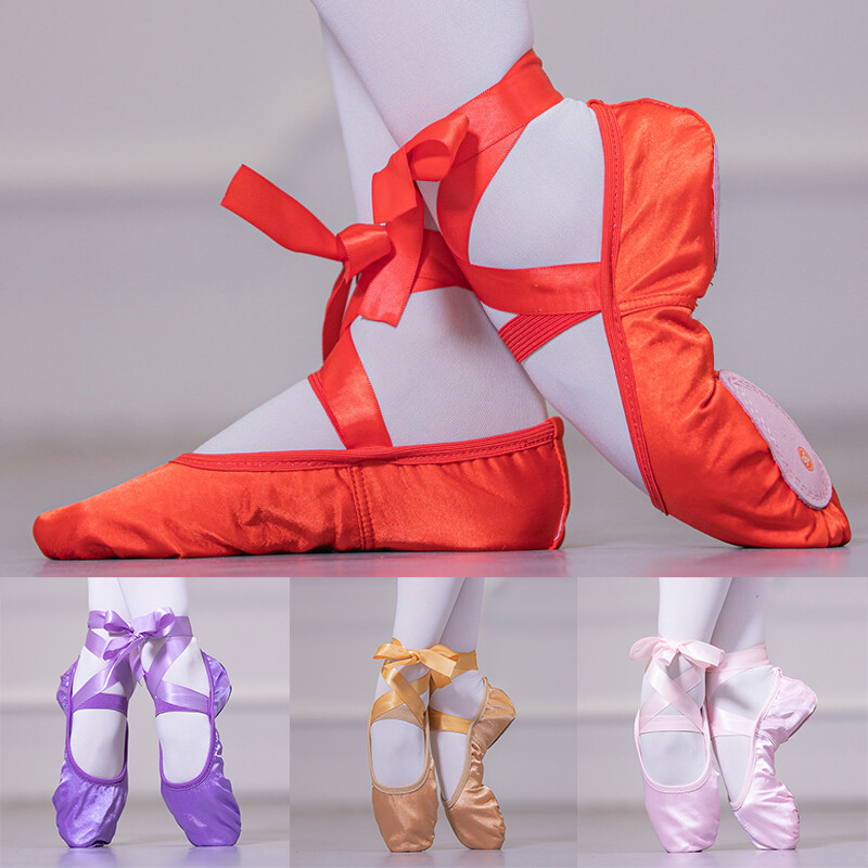 Kid Girls Women Ballet Shoes Comfy Ballet Flats Stage Performance