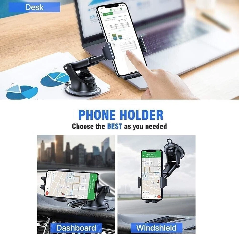 360° Car Phone Holder Windscreen Dashboard Suction Mount Stand For Universal - image 3 of 4