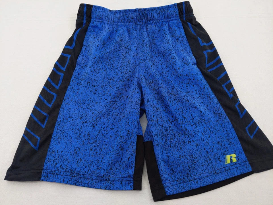 Pantalones Cortos Deportivos Elásticos para Gimnasio Azul Marino/Negro Atléticos S Russel Jóvenes Niños  Foto 2 de 4