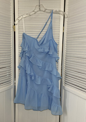 lovers and friends blue ruffle dress Fellows Cotton Floral Ruffle Mini Dress, Coastline Blue – Sabi Boutique main image 0