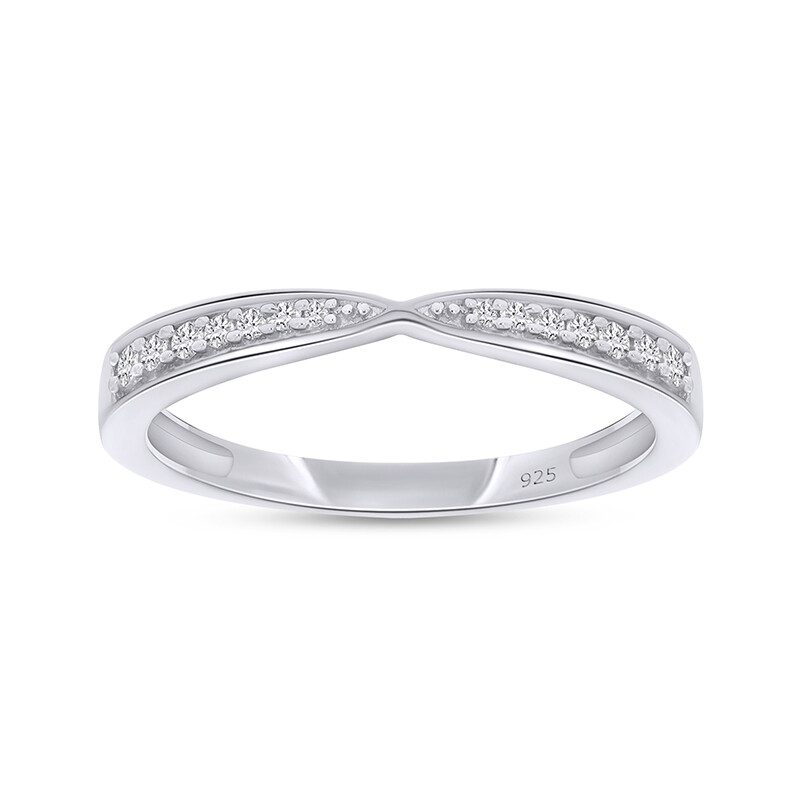 Engagement Wedding Band Ring for Women Simulated Diamond Sterling Silver-image