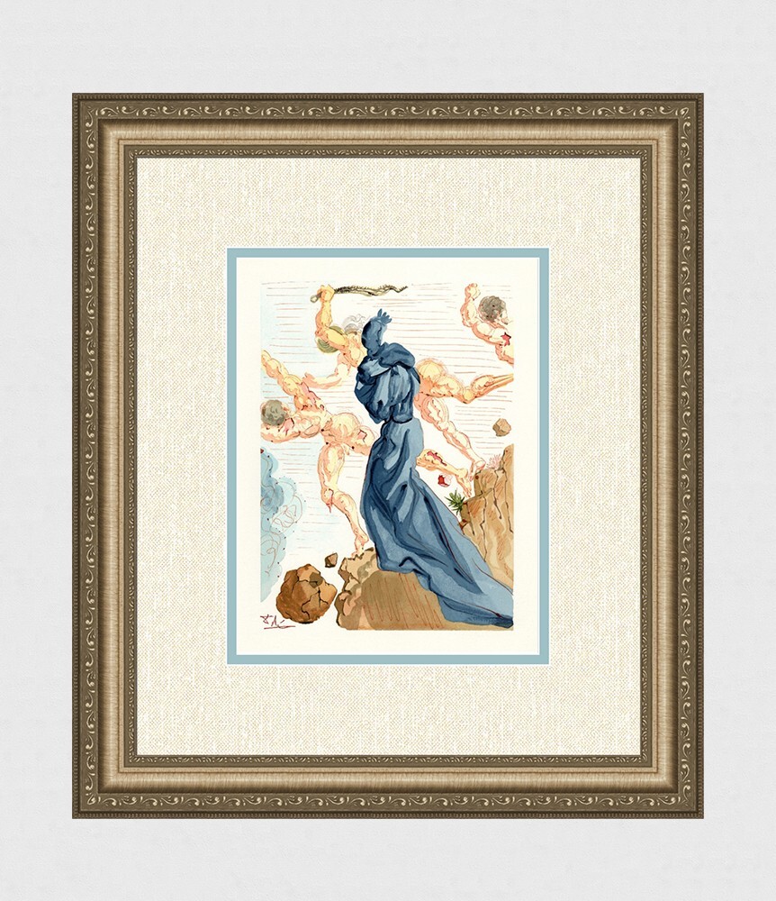 ORIGINAL 1960 Salvador DALI SIGNED Divine Comedy Enferno 15