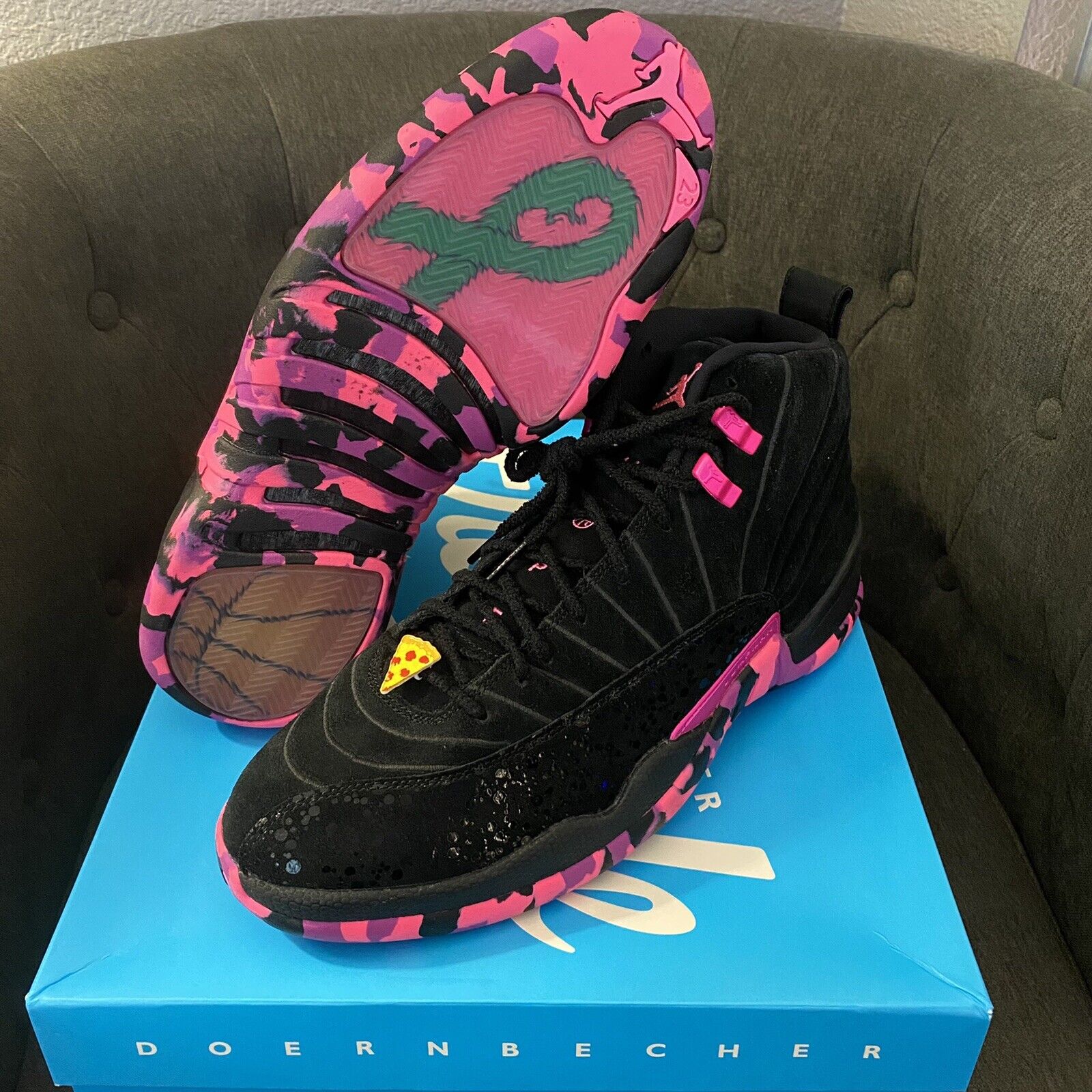 air jordan retro 12 black and pink