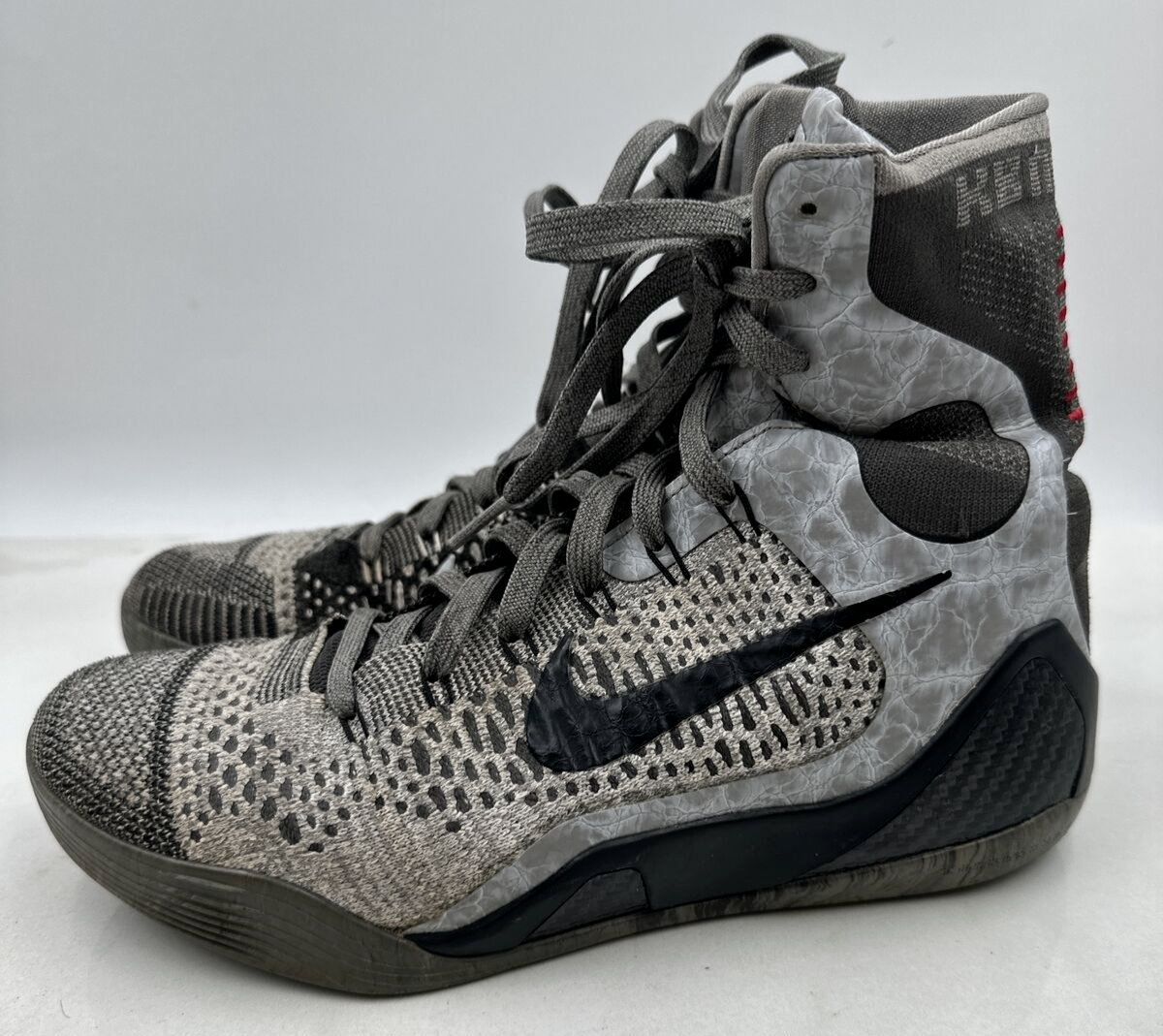 Nike Shoes Mens Sz 8.5 Kobe IX 9 Elite Detail Fog Grey Black Rare