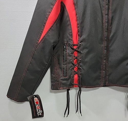 Zony Motorcycle Jacket Women’s Size S Black & Red - Picture 2 of 20