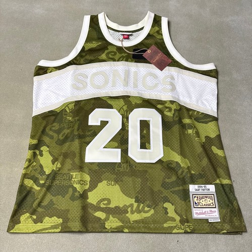 Mitchell & Ness Gary Payton Seattle Supersonics Jersey Men's XXL Camo Swingman