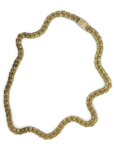 10k Yellow Gold Necklace Chino Link | eBay