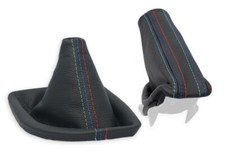 FUR BMW E60 E61 2003-2007 SCHALTMANSCHETTE HANDBREMSSACK LEDER NAHT M