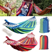 2 Person Double Camping Hammock Chair Bed Outdoor Hanging Swing Sleeping Garden