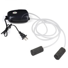 2 Air Bubble Disk Stone Hydroponic Oxygen Aerator Aquarium Fish Tank Pond Pump