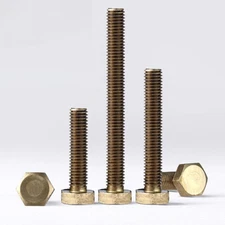 Brass Hex Head Screws Bolts Fully Threaded Metric M3 M4 M5 M6 M8 M10 M12 DIN 933