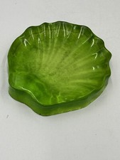 Vintage MCM Pink Lucite Trinket Soap Dish ABALONE Shell
