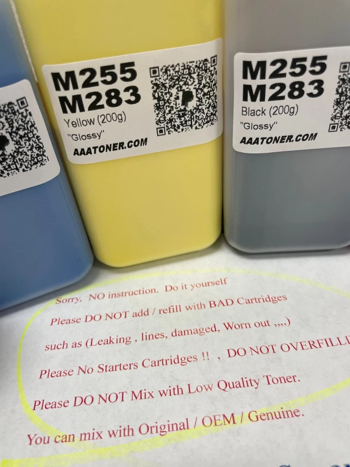 (200g x 4) Toner Refill for HP Color Pro M255, M283 (W2110 A/X ~ W2113 A/X) - Image 3 of 4