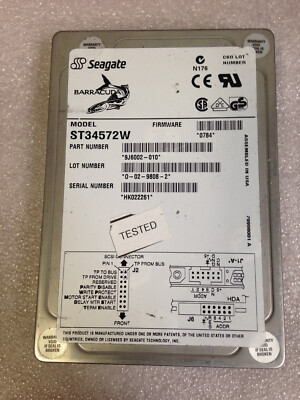 Seagate Barracuda ST34572W, 9J6002-010 Hard Disk Drive SCSI 0784