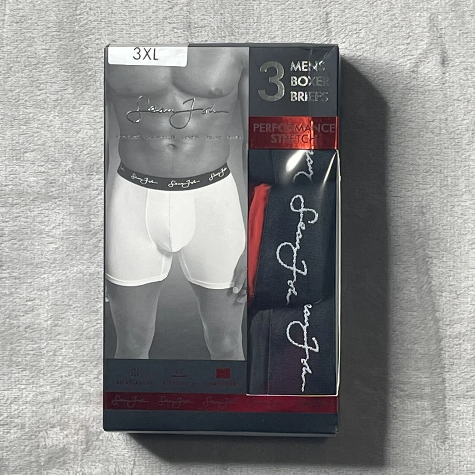 Calzoncillos boxer talla 3XL Sean John rojos negros Dri-Fusion Tech elásticos Foto 2 de 4