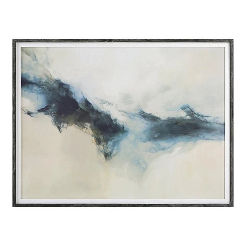 Uttermost Terra Nova Pine and Paper Abstract Framed Print in Blue/Gold - Picture 1 of 7