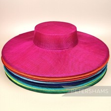 Large Brim Sinamay Boater Fascinator Hat Base for Millinery & Hat Making
