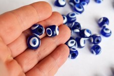 12 mm Lampwork Blue Evil Eye Beads From Turkey Handmade Glass Evil Eye Beads