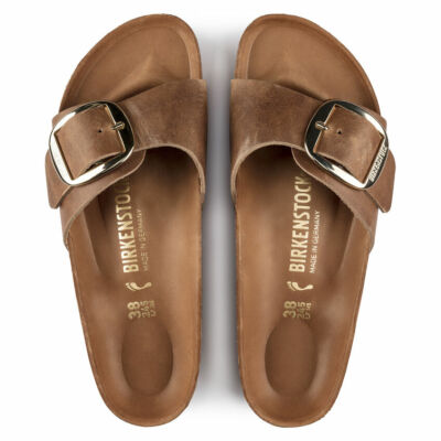 NIB Birkenstock Madrid Big Buckle Sandal In Cognac Narrow  display picture 3