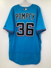 TRISTAN POMPEY #36 MIAMI MARLINS GAME USED JERSEY SPRING TRAINING SIZE: 46