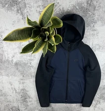 Nike Tech Fleece Drill Full Zip Hooded Men S Blue Sweatshirt Hoodie Pullovover