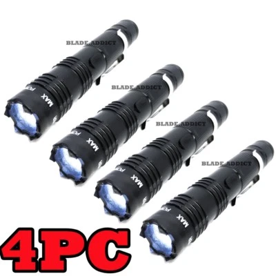 J-TAC 4PC ALL Metal MILITARY Stun Gun 260 Million Volt Rechargeable LED Flashlight NEW