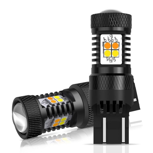 4X 7443 7444NA White Amber Switchback LED Dual color Turn Signal Light Bulbs - Picture 9 of 9