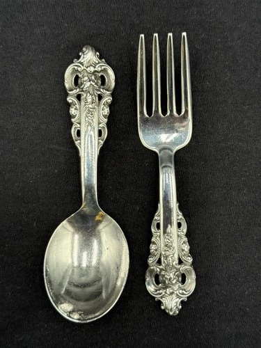Grande Baroque by Wallace Sterling Silver Baby Set 4"