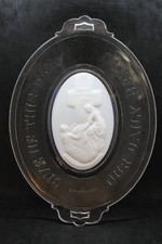 EAPG Atterbury Glass Co's Rock Of Ages Bread Tray With White Insert