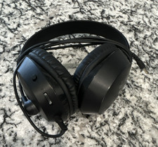 Black Wired On-Ear Headset Boom Mic 3.5mm Jack Adjustable Headband 3ft