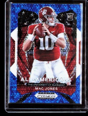 2021 Panini Prizm Draft Picks Collegiate #183 Mac Jones Blue disco rookie A5