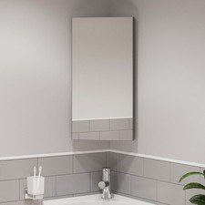 Corner Bathroom Mirror Cabinet Cupboard Single Door Wall Mounted Stainless Steel