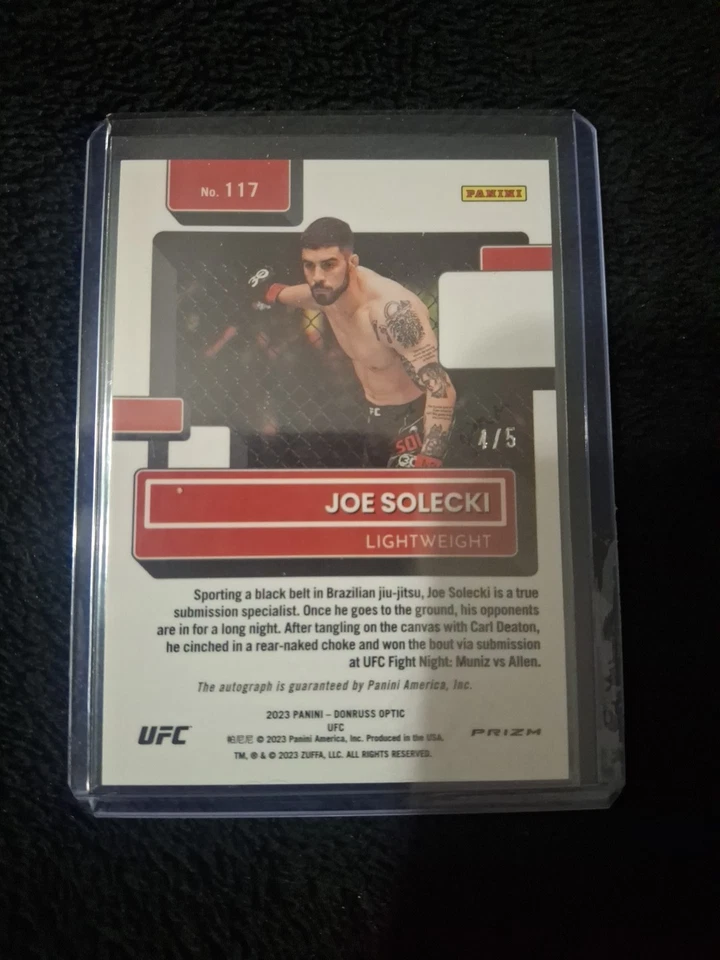 2023 Donruss Optic Rated Rookie Green  /5 JOE SOLECKI Auto No. 117 Rare Ssp Rc - Image 2 of 2
