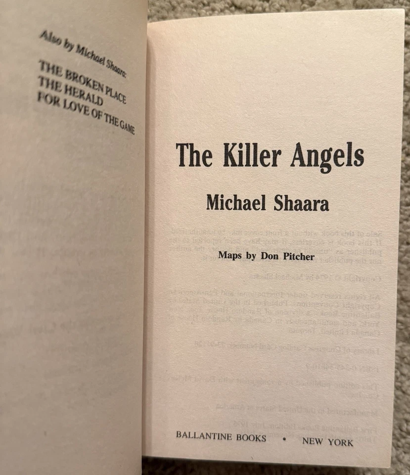 THE KILLER ANGELS BY MICHAEL SHAARA 1993 BALLANTINE PAPERBACK NOVEL CIVIL WAR #2 - Image 4 of 4