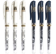 Uni-Ball UM-153 Gel Ink Ballpoint Pen Value Set, White Blue Black, Bold 1.0...