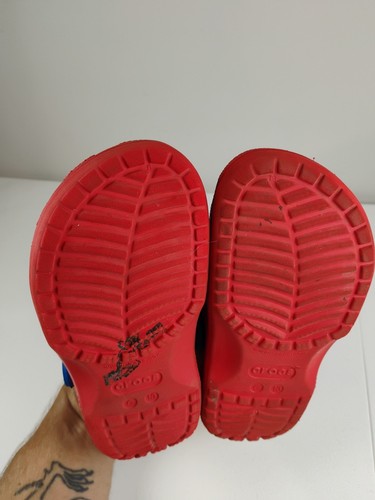 Crocs Scarpe Bambini Ragazzi Rosso Spider-Man Zoccoli, Scarpe Slip On C-13 - Foto 11 di 11