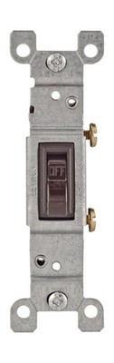 Leviton 01451-0CP 15A 120V Brown Non-Grounded Quiet Toggle Switch (Pack of 10)