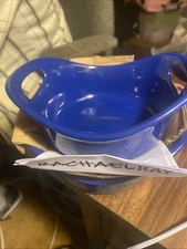 Rachel Ray 12 oz Colbalt Blue Stoneware Baking Dish with Handles Set of 2 New